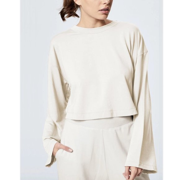 🔻NWOT Varley Milldale Sweater Sweatshirt Crop Size Large - Picture 2 of 10